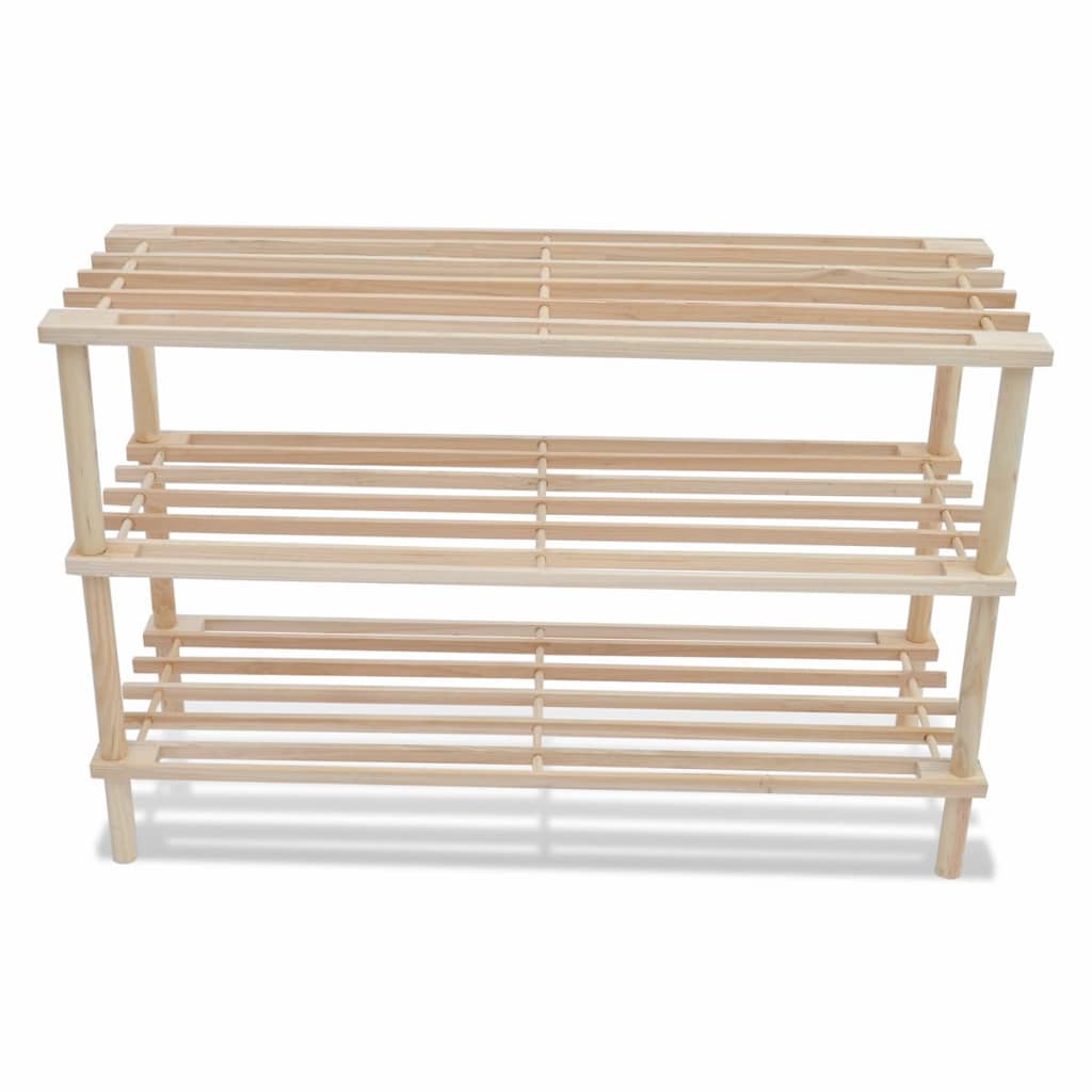 Galleria Design 3-Tier Shoe Racks 2 pcs Solid Fir Wood