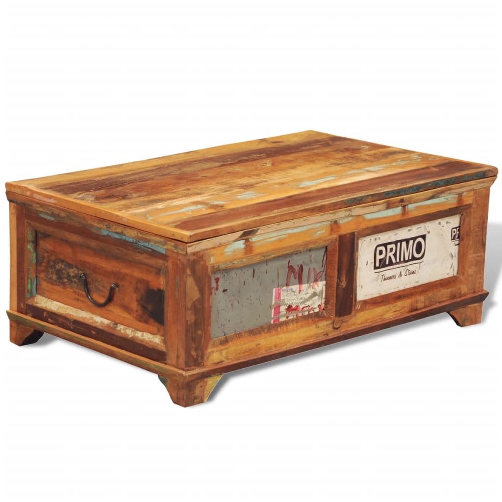 Galleria Design Coffee Table with Storage Vintage Reclaimed Wood