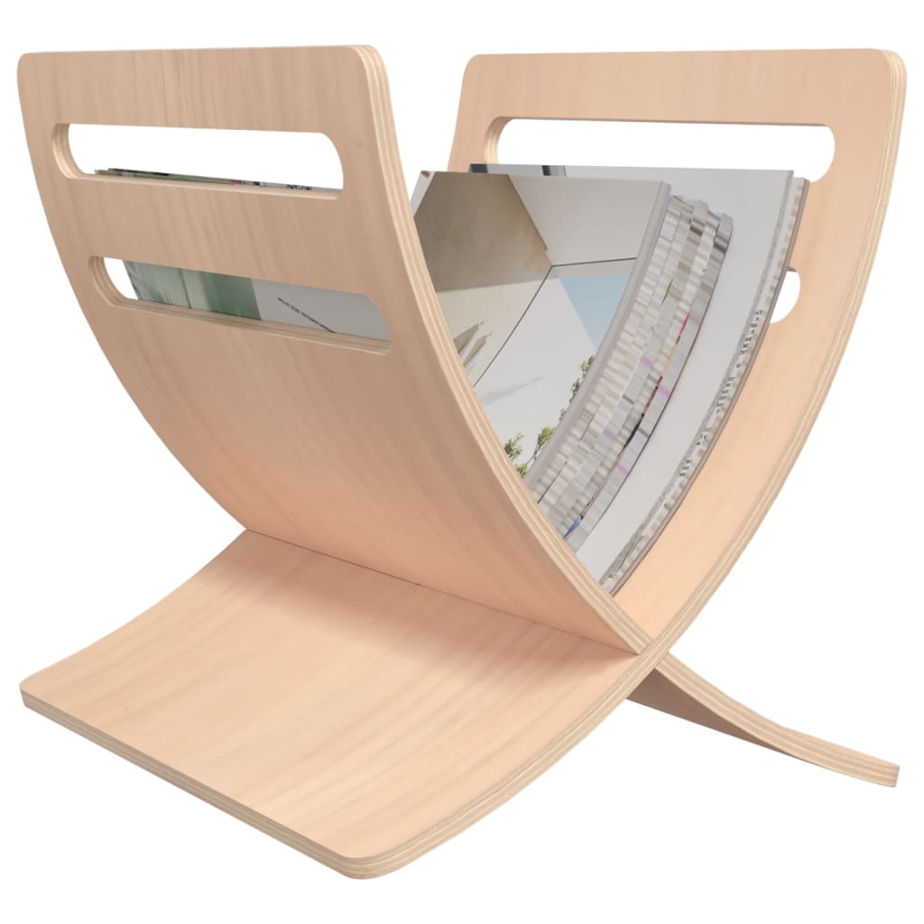 Galleria Design Wooden Magazine Rack Floor Standing Natural