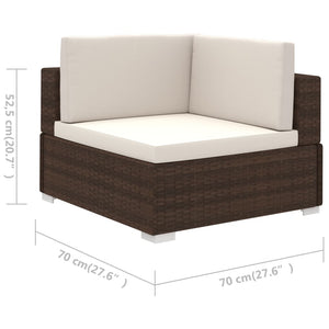 Galleria Design 6 Piece Garden Lounge Set with Cushions Poly Rattan Brown