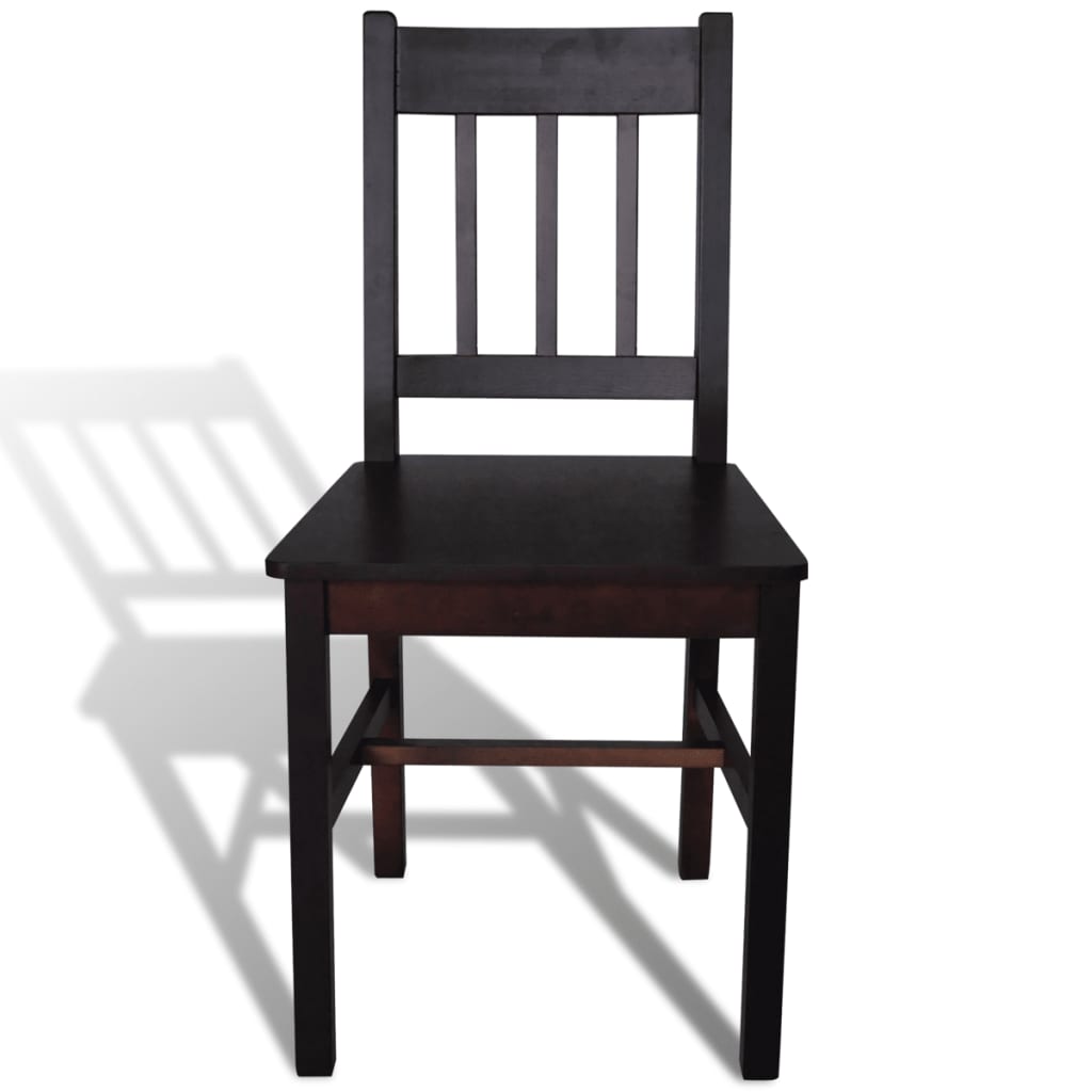 Galleria Design Dining Chairs 4 pcs Dark Brown Pinewood