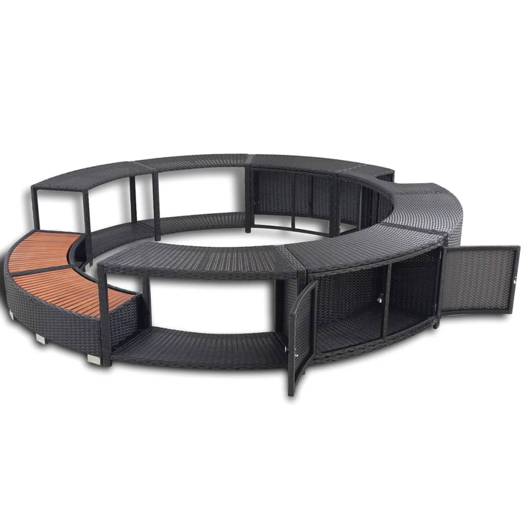 Galleria Design Hot Tub Surround Black Poly Rattan