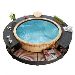 Galleria Design Hot Tub Surround Black Poly Rattan