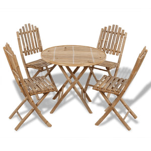 Galleria Design 5 Piece Folding Outdoor Dining Set Bamboo