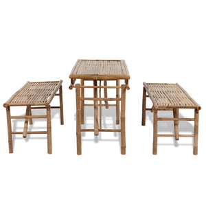 Galleria Design Beer Table with 2 Benches 100 cm Bamboo