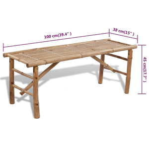 Galleria Design Beer Table with 2 Benches 100 cm Bamboo