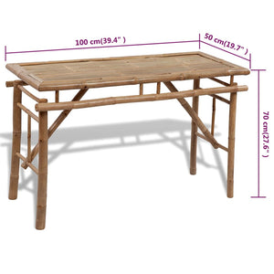 Galleria Design Beer Table with 2 Benches 100 cm Bamboo