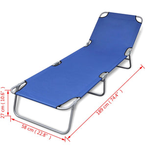 Galleria Design Folding Sun Lounger Powder-coated Steel Black