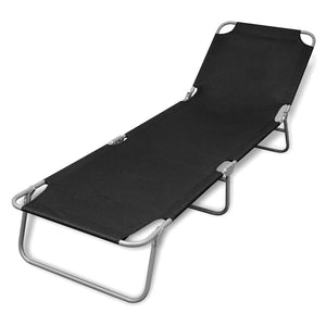 Galleria Design Folding Sun Lounger Powder-coated Steel Black