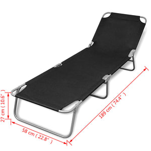 Galleria Design Folding Sun Lounger Powder-coated Steel Black