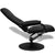 Galleria Design TV Armchair with Footstool Black Faux Leather