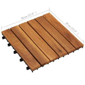 Galleria Design 10 pcs Acacia Decking Tiles 30 x 30 cm Vertical Pattern