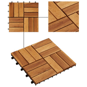 Galleria Design 10 pcs Acacia Decking Tiles 30 x 30 cm