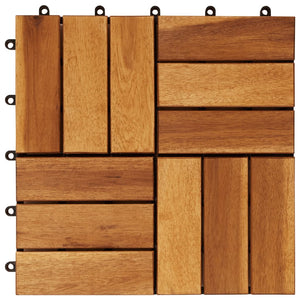 Galleria Design 10 pcs Acacia Decking Tiles 30 x 30 cm