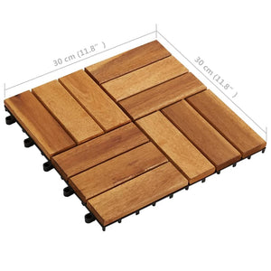 Galleria Design 10 pcs Acacia Decking Tiles 30 x 30 cm