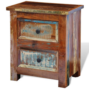 Galleria Design Nightstand with 2 Drawers Solid Reclaimed Wood