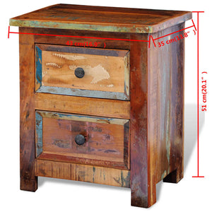 Galleria Design Nightstand with 2 Drawers Solid Reclaimed Wood