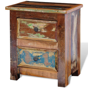 Galleria Design Nightstand with 2 Drawers Solid Reclaimed Wood