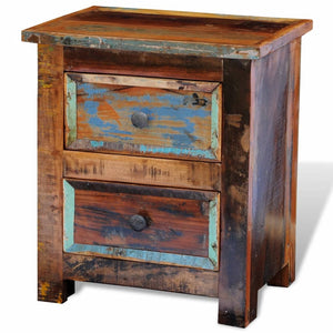 Galleria Design Nightstand with 2 Drawers Solid Reclaimed Wood