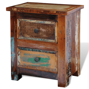 Galleria Design Nightstand with 2 Drawers Solid Reclaimed Wood