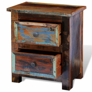 Galleria Design Nightstand with 2 Drawers Solid Reclaimed Wood