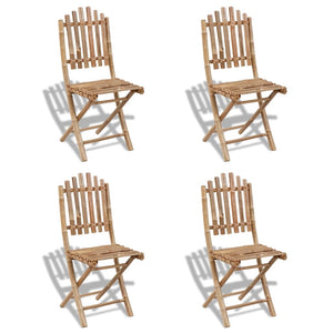 Galleria Design Foldable Outdoor Chairs Bamboo 4 pcs