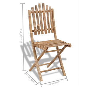 Galleria Design Foldable Outdoor Chairs Bamboo 4 pcs