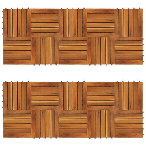 Galleria Design Decking Tiles Vertical Pattern 30 x 30 cm Acacia Set of 20