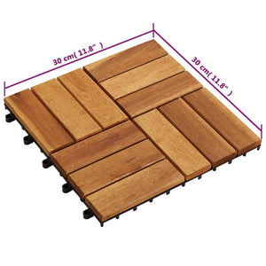 Galleria Design Decking Tiles 30 x 30 cm Acacia Set of 20