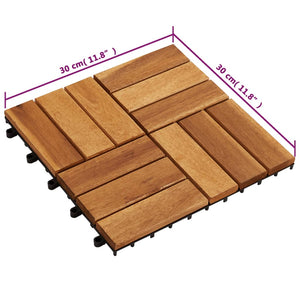 Galleria Design Decking Tiles 30 x 30 cm Acacia Set of 30