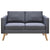 Galleria Design Sofa 2-Seater Fabric Dark Grey