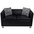 Galleria Design Sofa 2-Seater Artificial Leather Black