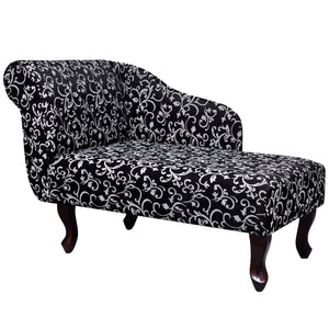 Galleria Design Chaise Longue Black and White Fabric