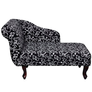 Galleria Design Chaise Longue Black and White Fabric