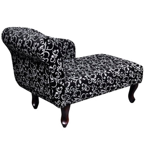 Galleria Design Chaise Longue Black and White Fabric