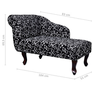 Galleria Design Chaise Longue Black and White Fabric