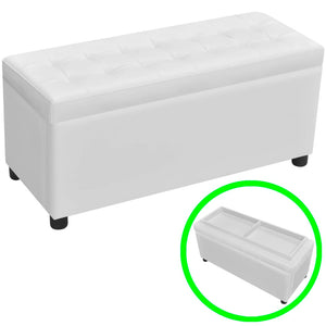 Galleria Design Storage Ottoman Artificial Leather White