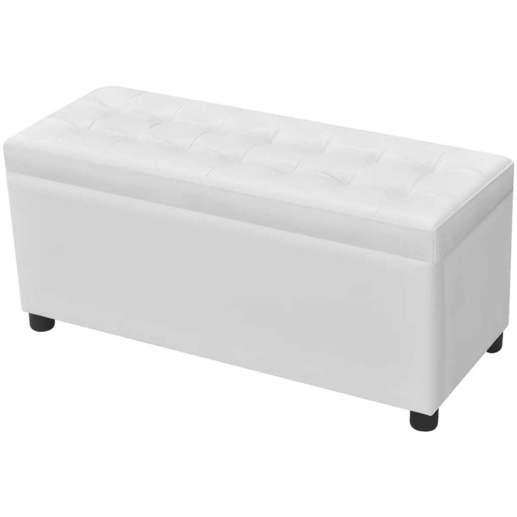 Galleria Design Storage Ottoman Artificial Leather White