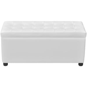 Galleria Design Storage Ottoman Artificial Leather White