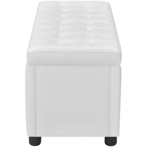 Galleria Design Storage Ottoman Artificial Leather White