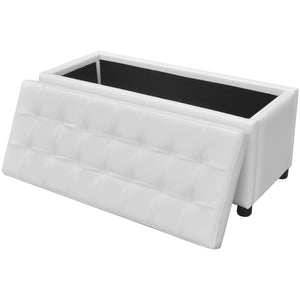 Galleria Design Storage Ottoman Artificial Leather White