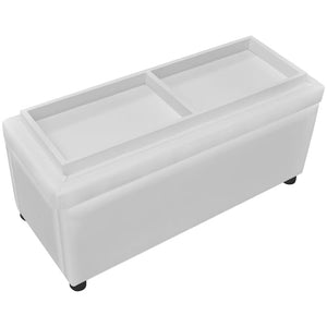 Galleria Design Storage Ottoman Artificial Leather White