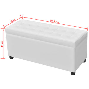 Galleria Design Storage Ottoman Artificial Leather White