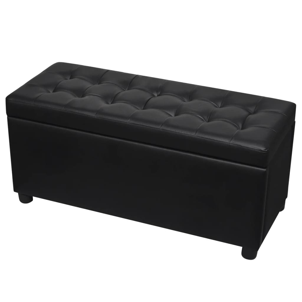 Galleria Design Storage Ottoman Artificial Leather Black