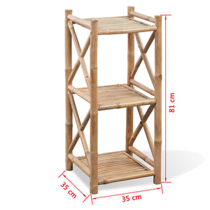 Galleria Design 3-Tier Square Bamboo Shelf