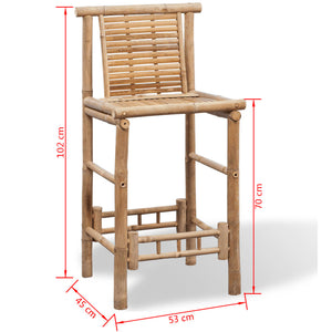 Galleria Design Bar Stools 2 pcs Bamboo