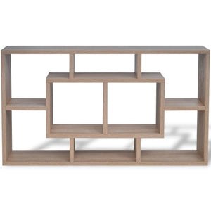 Galleria Design Floating Wall Display Shelf 8 Compartments Oak Colour