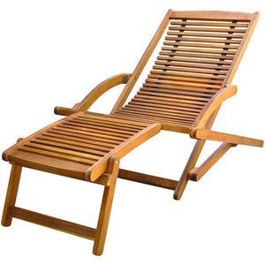 Galleria Design Deck Chair with Footrest Solid Acacia Wood