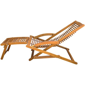 Galleria Design Deck Chair with Footrest Solid Acacia Wood