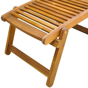 Galleria Design Deck Chair with Footrest Solid Acacia Wood